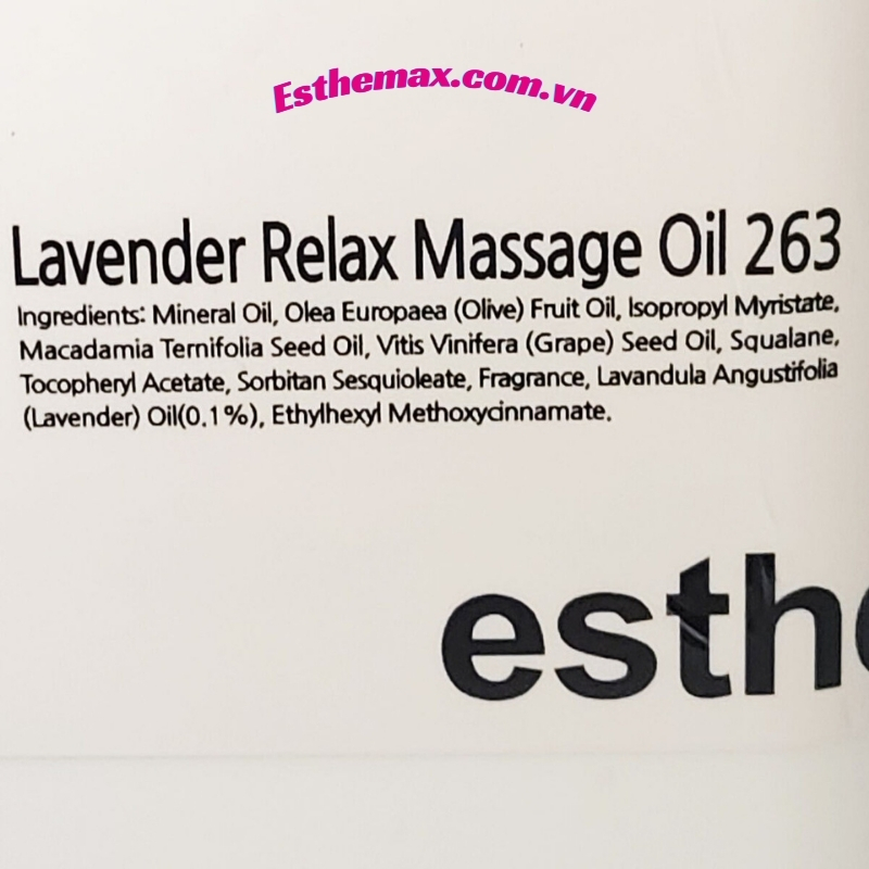 Thành phần chính trong Lavender Massage Oil Esthemax